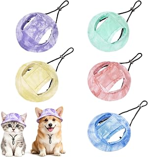 ZhouWei 5 Stück Sonnenhut Hund, M Code Atmungsaktiv und bequem | Hundekappe Sonnenschutz hut Ist…