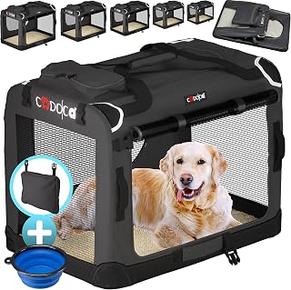 CADOCA® Hundebox L Faltbar | 70x52x50cm, Auto, atmungsaktiv, robust, pflegeleicht, Transportbox,…