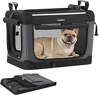 Feandrea Hundebox faltbar, 60 cm Transportbox für kleine Hunde, Hundetasche, Oxford-Gewebe, mit …