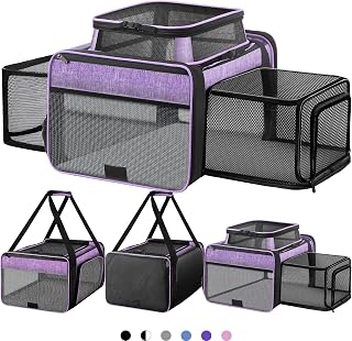 Top and 2 Sides Expandable Pet Carrier 17x11x9.5, TSA Airline Approved Small Dog Carrier for Smal…