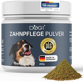 dog1® Zahnpflege Pulver für Hunde gegen Mundgeruch & Zahnstein, 200 g | Natürliches Mittel, Za…