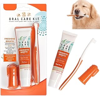 Hundezahnpasta, Hunde Zahnpflege Set, Hundezahnbürste und Fingerzahnbürste | Hundezahnpasta Geg…