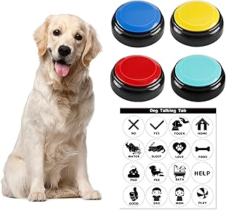 BEAN LIEVE Hunde Buttons zum sprechen, Hunde Buzzer mit aufnahmefunktion, hundespielzeu Intellige…
