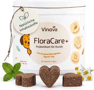 FloraCare+ Probiotika Hund – Darmkur bei Durchfall, Blähungen & Sodbrennen | Darmflora aufbaue…