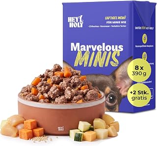 HEY HOLY Premium Hundefutter Frischfutter für Minis 8 x 390 g