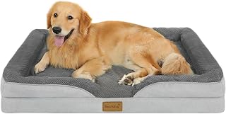 Nepfaivy Hundebett Grosse Hunde Orthopädisch, Hundesofa Waschbar 111x80cm