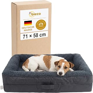 Bieco Orthopädisches Hundebett – ergonomisches Hundesofa mit 9 cm Matratze, waschbarem Bezug, …