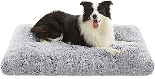 FEANDREA Hundebett, Hundekissen, Langer Plüsch, 110 x 73 cm, waschbar