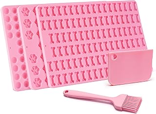 3er Set Silikon Backmatten für Hundekekse – BPA-frei, rutschfest, mit Knochen-, Pfoten- & rund…