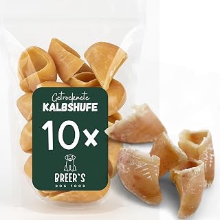 BREERs Getrocknete Kalbshufe für Hunde 10 Stück aus eigener Deutscher Herstellung, Kauartikel f…