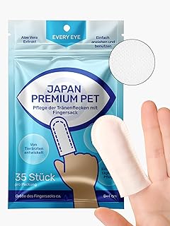 Tränenflecken Wipes für Hunde & Katzen | Finger-Pads | Augenpflege für Hunde und Katzen | Feuc…