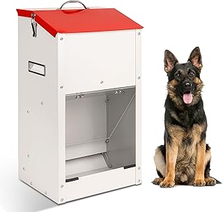 Futterautomat für Hunde, 25lb Kapazität, Mit Deckel Zum Schutz des Futters, Nagetiersicheres De…