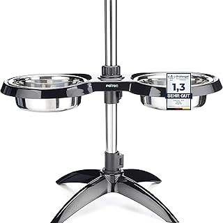 PetTec® Hundenapf erhöht Grosse Hunde [2 x 2,5L, Schwarz] – Futternapf Fressnapf Hund erhöht -…