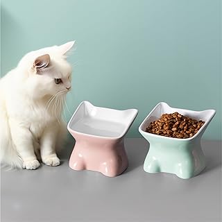 Navaris Futternapf Katze 2er Set – 2X erhöhter Keramik Napf – Fressnapf Katzennapf spülmaschine…