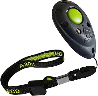 ASCO Premium Clicker, Hunde und Katzen Klicker für professionelles Clickertraining mit Stretchar…