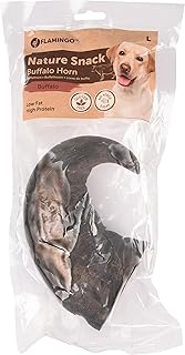 Flamingo Leckerli Hund – Natur Büffelhorn Large – 400g – robust – Zahnpflege – langanh…
