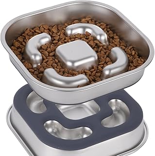 Anti Schling Napf Hund aus 304 Edelstahl, Antischlingnapf Hunde mit Silikonboden, Futternapf Hund…